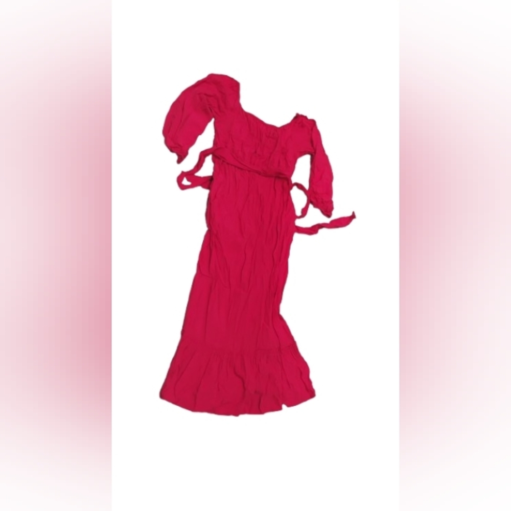Urban Outfitters Womens Puff Sleeve Removable Belt Maxi Dress Sz S